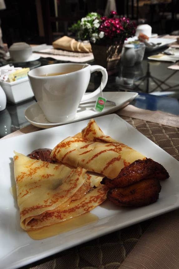 Café da manhã em hotel de Antigua, na Guatemala
